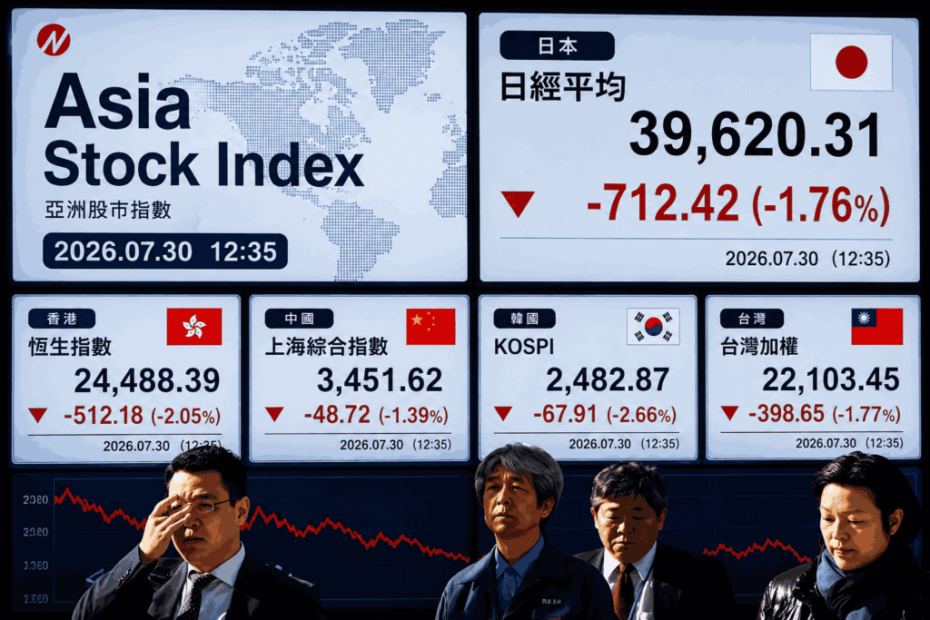 Asia Stocks Fall; KOSPI Erases 5% Gains Despite Strong Samsung Results Greatest info